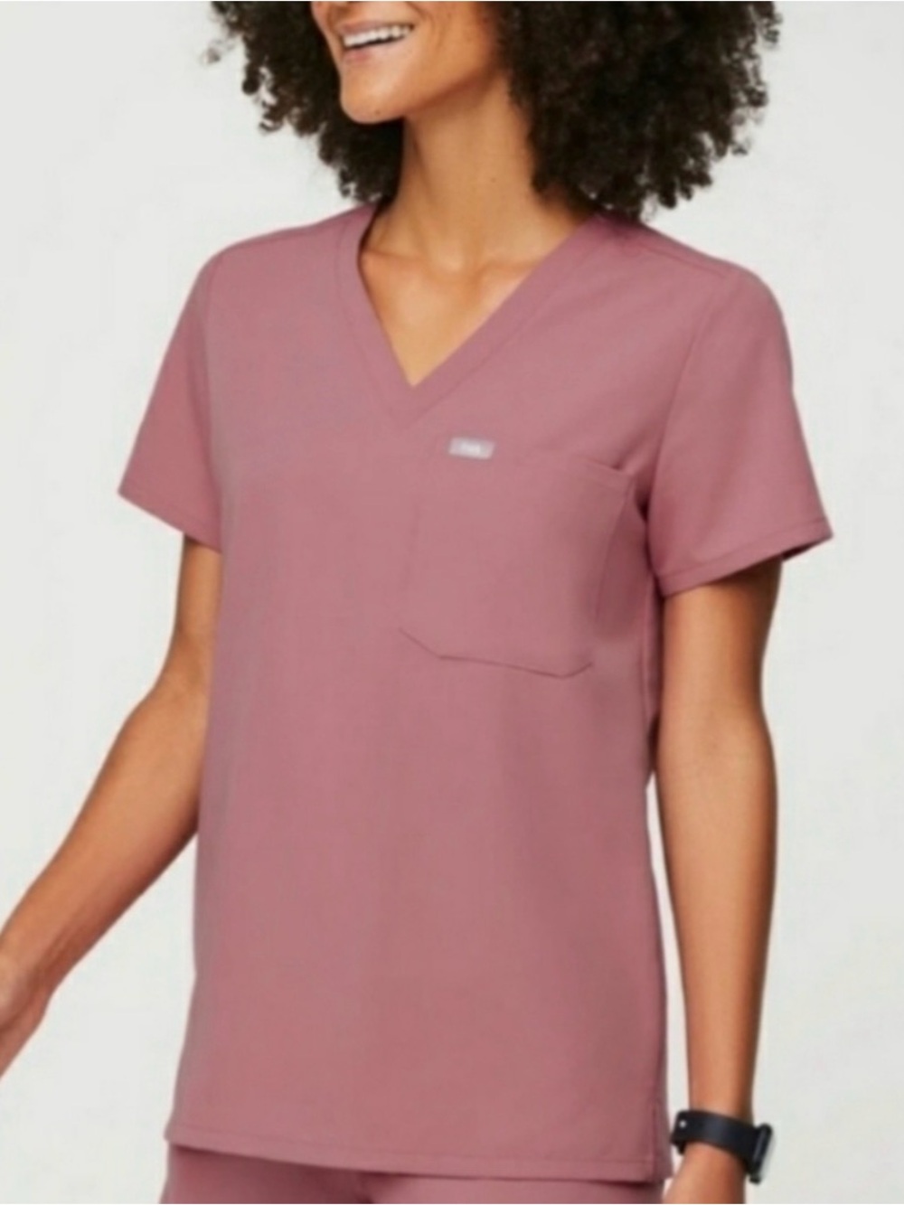 Figs Mauve Catarina One Pocket Scrub Top Size L